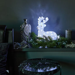 ULD-M3133-050/STA WHITE IP20 LYING FAWN Фигура светодиодная Лежащий оленёнок, 50 светодиодов, 31*15*33 см, цвет-свечения- белый, IP20