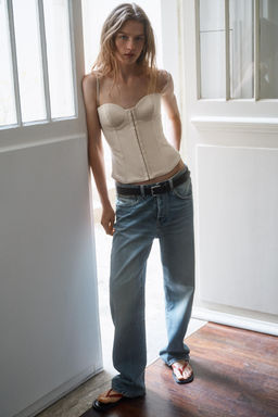 TOP CORSETERO TIRANTES / Beige