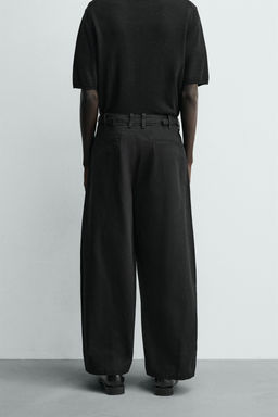 WIDE-LEG PLEATED TROUSERS - Zara фото 3