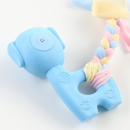 Игрушка жевательная Пижон Premium Щенок, 10 х 6 х 3,5 см, голубая  фото 4