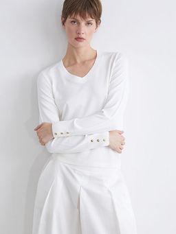 V Yaka Kad?n Triko Kazak