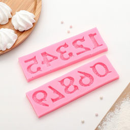 Молд для заливки шоколада Цифры с узором, 2 шт., силикон, 16.6?10.5 см, розовый - Simaland фото 3