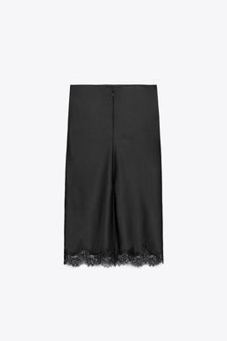 ZW COLLECTION SATIN LACE SKIRT - Zara фото 6