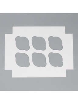 Цена за 5 шт. Коробка для капкейков, кондитерская упаковка двухсторонняя, 6 ячеек «Розы», 25 х 17 х 10 см