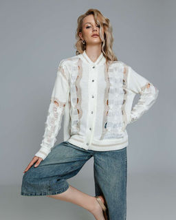 Кардиган вязаный с ажурным узором на кнопках KAR001 - Sahar art lab фото 7