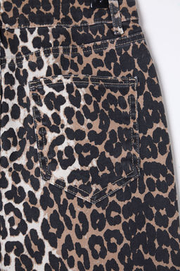 TRENDYOLMILLA Cok Renkli Animal Leopar Desenli Kahverengi Mini Denim Etek TWOSS25ET00044  фото 9