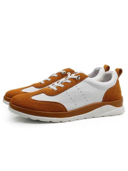 03-YA486-2 WHITE/SAND Кроссовки женские (натуральная кожа, натуральная замша)