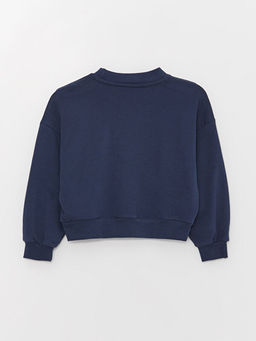 Bisiklet Yaka Bask?l? Uzun Kollu K?z ?ocuk Sweatshirt - Waikiki фото 2