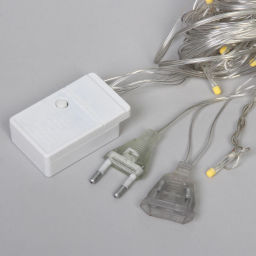 Гирлянда для дома БАХРОМА "Рождество" ш2,5м* в0,45/0,65м 95ламп LED, прозрачн.пров, 8 режимов, IP-20, Теплый белый (возможность соединения)