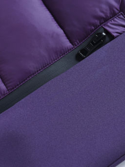 Куртка женская гибридная стёганая с капюшоном с графеновой подкладкой фиолетового цвета 9630_1F