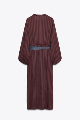 MIDI DRESS WITH BELT - Zara фото 8