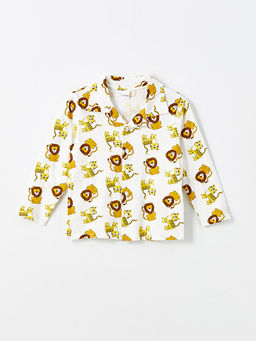 Sevimli Aslan Bask?l? Erkek ?ocuk Pijama ?st