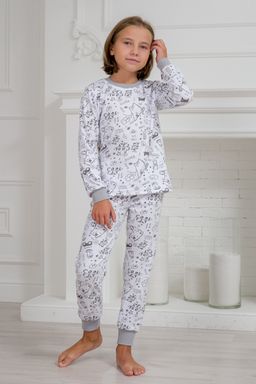 Пижама детская из интерлока Потешка котик серый - Амадэль фото 5