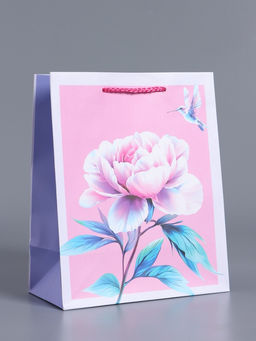 Пакет подарочный ламинированный «Весеннее чудо», сиреневый с розовым, 18×22.3×10 см
