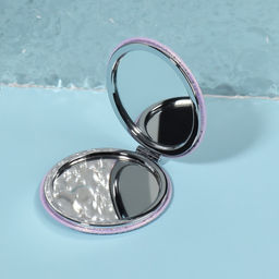 Зеркало складное «Крокодил», d=7.5 см, цвет нежно - розовый
