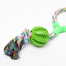 Игрушка канатная с ручкой и мячом, 38 см, до 160 г, зелёная - Пижон фото 4