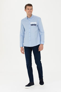 Мужская синяя рубашка с длинным рукавом - U.s. polo assn фото 11
