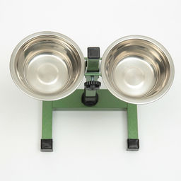 Подставка с мисками для кошек и собак Пижон, 2250 мл, высота 25 см, разборная, зелёная фото 3