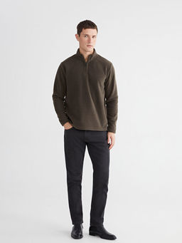 Dik Yaka Polar Erkek Sweatshirt