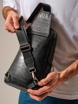 Сумка мужская Azaro 7050 черный кроко