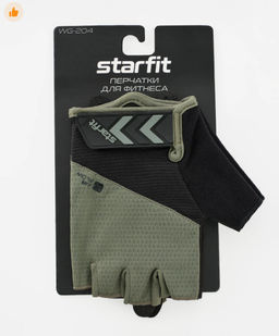 Перчатки для фитнеса STARFIT WG-204, черный/хаки  фото 5