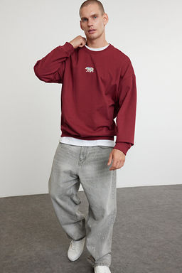 Bordo __i Polar/S_cak Tutan Oversize Fit Sweatshirt TMNAW23SW00191