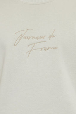 TRENDYOL MAN Tas Oversize/Genis Kesim Yaz? Nak?sl? Kal?n Ici Polar Sweatshirt TMNAW25SW00091 - Trendyolmilla фото 10