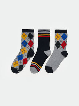 Desenli Erkek ?ocuk Soket ?orap 3l?