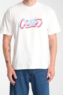 TRENDYOL MAN Ekru Oversize/Genis Kesim Yaz? Nak?sl? %100 Pamuk T-Shirt TMNSS25TS00226 - Trendyolmilla фото 4