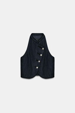 CHALECO HALTER VIVOS CONTRASTE / ?ndigo - Zara фото 8
