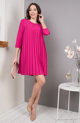 Коктейльное-плиссе фуксия