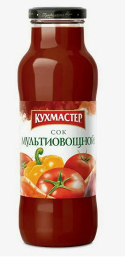 Цена за 4 шт. Сок Кухмастер Мультиовощной с мякотью 680 мл