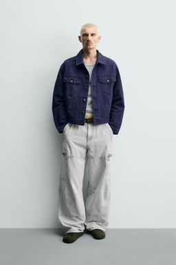 CAZADORA LAVADA RELAXED FIT / Azul tinta