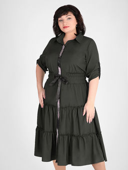 Уценка- платье женское темно-зеленого цвета нарядное, подробнее в характеристиках - Almond фото 3