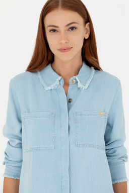U. S. Polo Assn Женское голубое джинсовое платье - U.s. polo assn фото 2