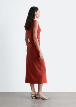 Vestido midi drapeado sin mangas - H&m фото 5