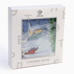 Скатерть Этель Рождественский вечер, d=220 см, 100% хл, саржа 190 г/м2  фото 7