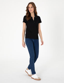 Siyah Slim Fit Basic Ti__rt