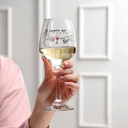 Бокал для вина с надписью «В семье не без винишка», 350 мл