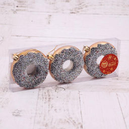 Ёлочные игрушки 3 шт. Пончики 28 см - Зимнее волшебство фото 2