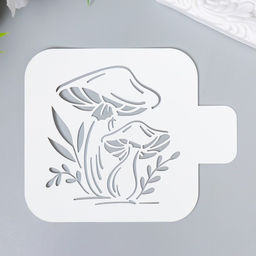 Пластиковый трафарет для творчества «Грибы», шаблон, 9×9 см