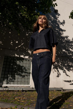 HIGH-WAIST TRF BARREL JEANS