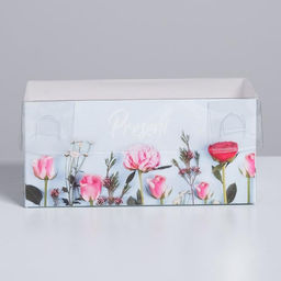 Цена за 5 шт. Коробка для капкейков, кондитерская упаковка, 2 ячейки Present, 16?8?7.5 см