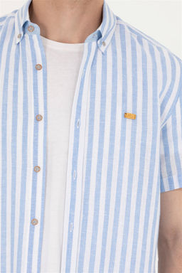 Мужская синяя рубашка с коротким рукавом - U.s. polo assn фото 14