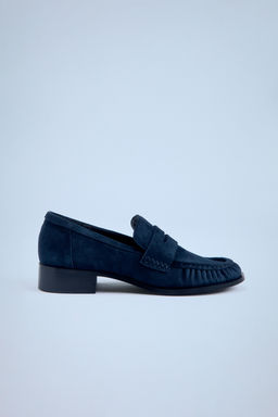 RUCHED SPLIT SUEDE LOAFERS - Zara фото 6