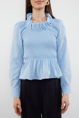 Ekru F?rf?rl? Gipeli Dokuma Bluz TWOSS24BZ00531 - Trendyolmilla фото 8