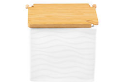 Банка для сыпучих продуктов 800 мл 11,5*11*11,5 см Айсберг волны + ложка + откидная бамбук.крышка - Elan gallery фото 13