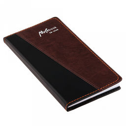 Ежедневник недатированный 9,7х17,3см, 96 листов в линейку, сшитый внутренний блок, обложка иск/кожа съемная, цвет черно-коричневый, матовый (Китай) - Домашняя мода фото 6