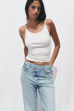 Z1975 STRAIGHT FULL LENGTH HIGH-WAIST WRAP WAIST JEANS - Zara фото 3