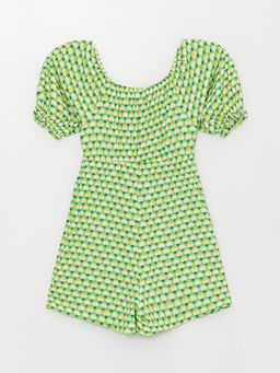 U Yaka Desenli K?sa Kollu K?z ?ocuk Tulum - Waikiki фото 2